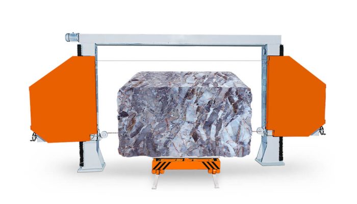 Máquina de corte de blocos de pedras com fio para marmorarias da Stone tornearia
